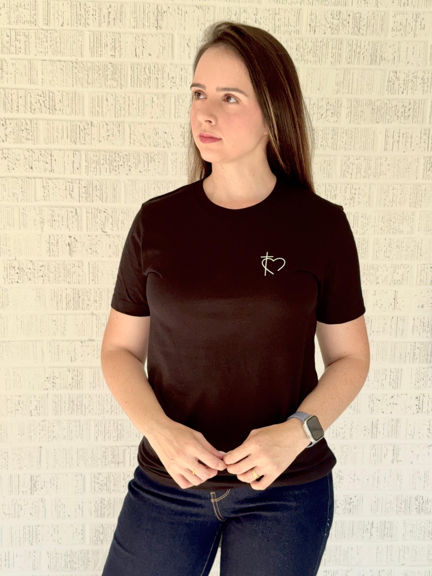 Minimalist Cross & Heart Christian T-Shirt