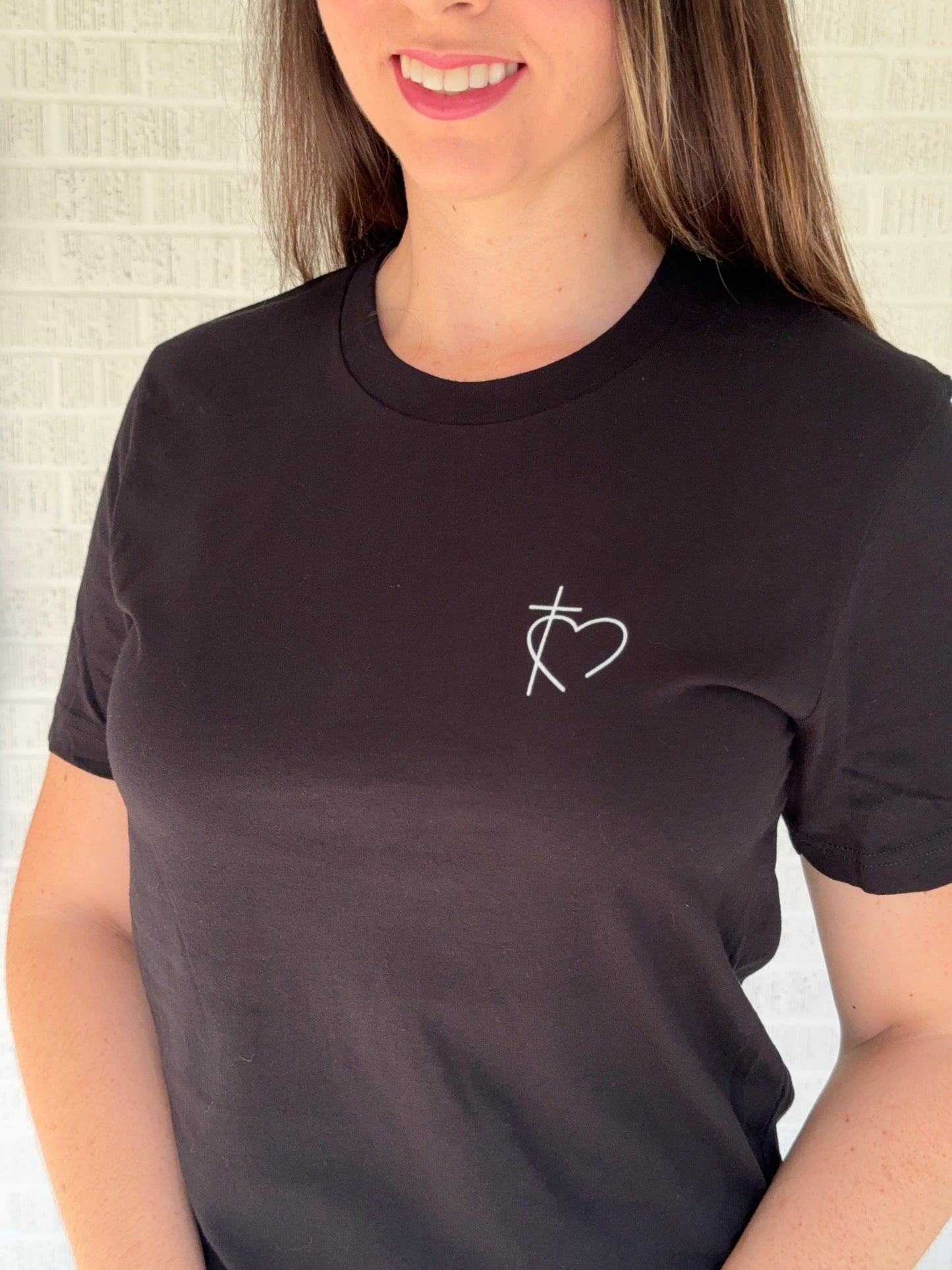 Minimalist Cross & Heart Christian T-Shirt