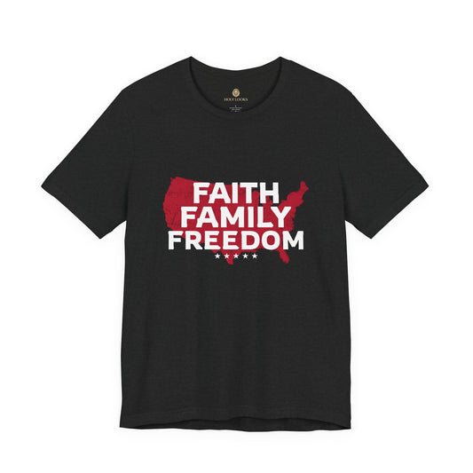 Faith Family Freedom USA Christian Tee