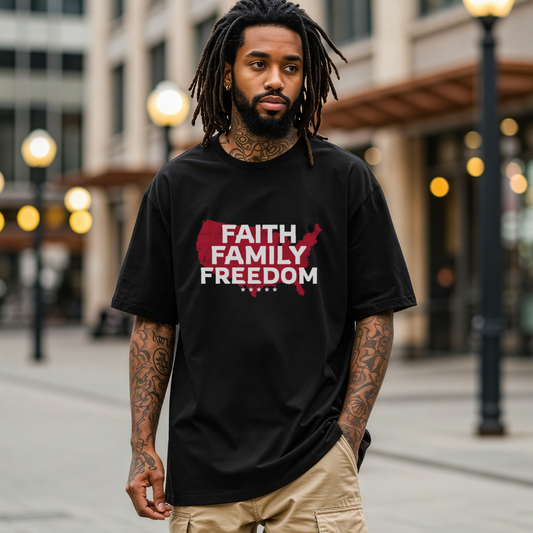 Faith Family Freedom USA Christian Tee